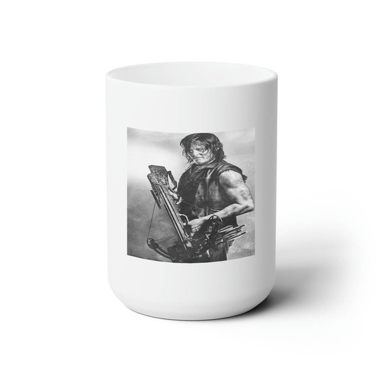 The Walking Dead Daryl Dixon Custom White Ceramic Mug 15oz Sublimation BPA Free