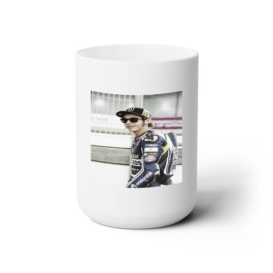 Valentino Rossi Moto GP New Custom White Ceramic Mug 15oz Sublimation BPA Free
