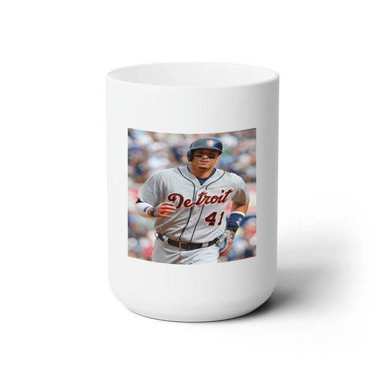 Victor Martinez Detroit Tigers Baseball Player Custom White Ceramic Mug 15oz Sublimation BPA Free