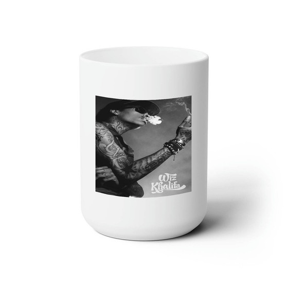 Wiz Khalifa With Smoke Custom White Ceramic Mug 15oz Sublimation BPA Free