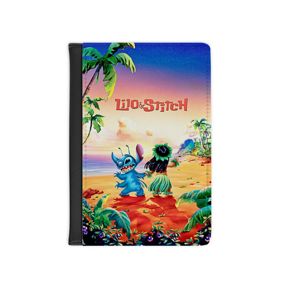 Disney Lilo and Stitch New Custom PU Faux Leather Passport Cover Wallet Black Holders Luggage Travel