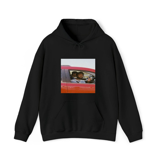 Childish Gambino In Car Cotton Polyester Unisex Heavy Blend Hooded Sweatshirt