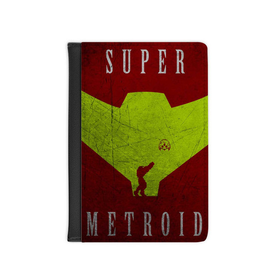 Super Metroid Samus Aran Mask Custom PU Faux Leather Passport Cover Wallet Black Holders Luggage Travel