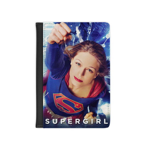 Supergirl Melissa Benoist Custom PU Faux Leather Passport Cover Wallet Black Holders Luggage Travel