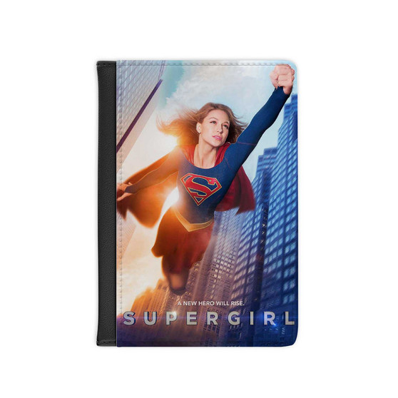 Supergirl New Custom PU Faux Leather Passport Cover Wallet Black Holders Luggage Travel