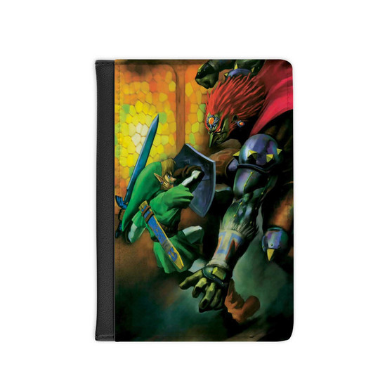 The Legend of Zelda Ocarina of Time Link Battle Custom PU Faux Leather Passport Cover Wallet Black Holders Luggage Travel