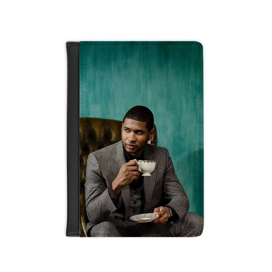 Usher With Coffee Custom PU Faux Leather Passport Cover Wallet Black Holders Luggage Travel