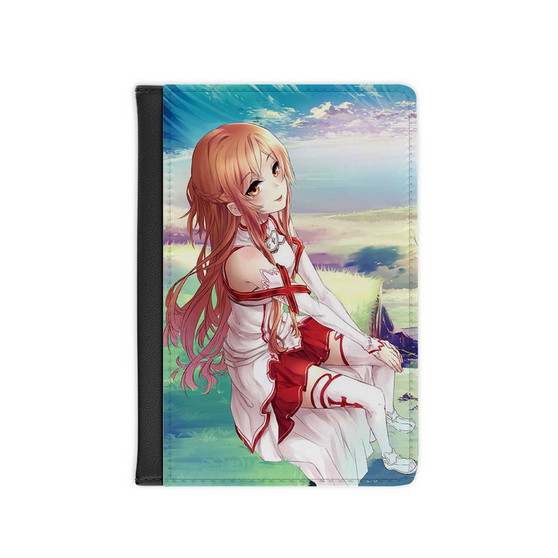 Yuuki Asuna Sword Art Online Custom PU Faux Leather Passport Cover Wallet Black Holders Luggage Travel