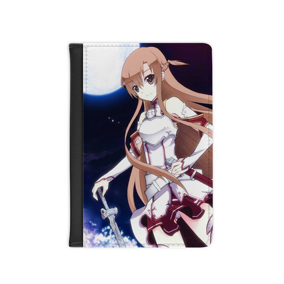 Yuuki Asuna Sword Art Online Moon Custom PU Faux Leather Passport Cover Wallet Black Holders Luggage Travel