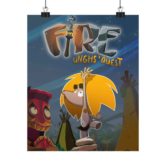 Fire Ungh s Quest Art Satin Silky Poster for Home Decor