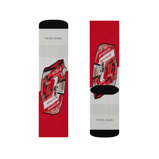 Charles Leclerc F1 Helmet Polyester Sublimation Socks White