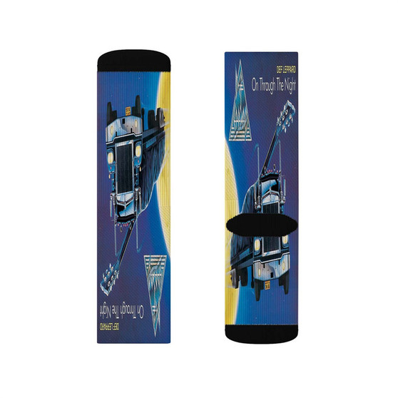 Def Leppard On Through the Night 1980 Polyester Sublimation Socks White