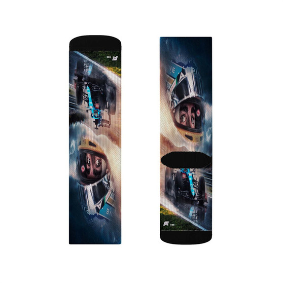 Fernando Alonso Formula 1 Polyester Sublimation Socks White