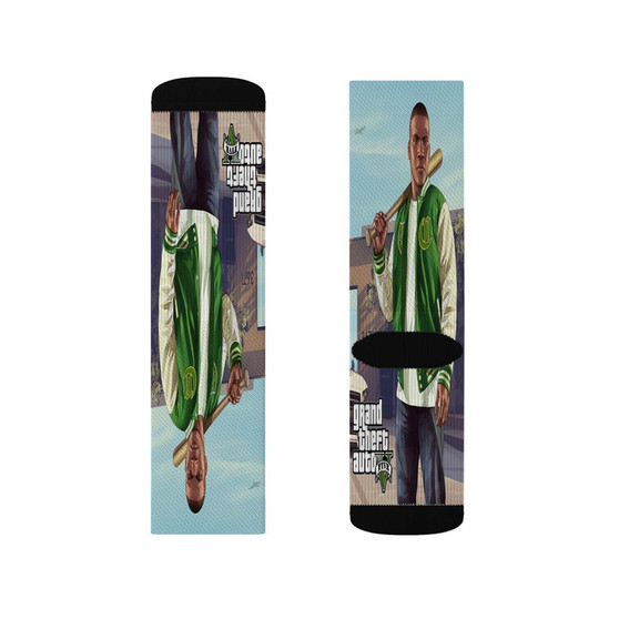 Franklin Clinton Grand Theft Auto V Polyester Sublimation Socks White