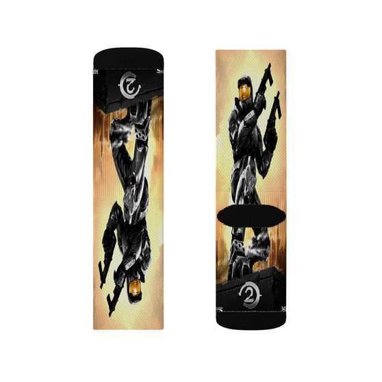 Halo 2 Polyester Sublimation Socks White