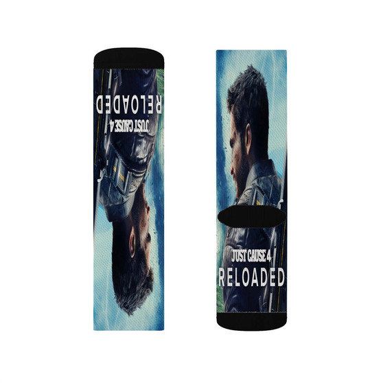 Just Cause 4 Reloaded Polyester Sublimation Socks White