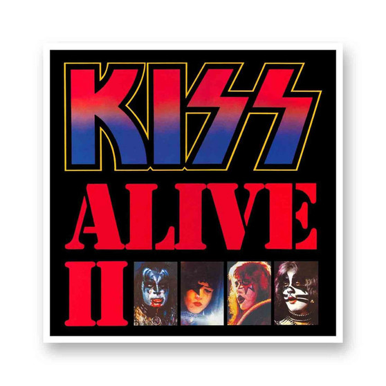 Kiss Alive II 1977 White Transparent Vinyl Kiss-Cut Stickers