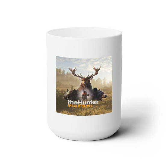 the Hunter Call of the Wild White Ceramic Mug 15oz With BPA Free