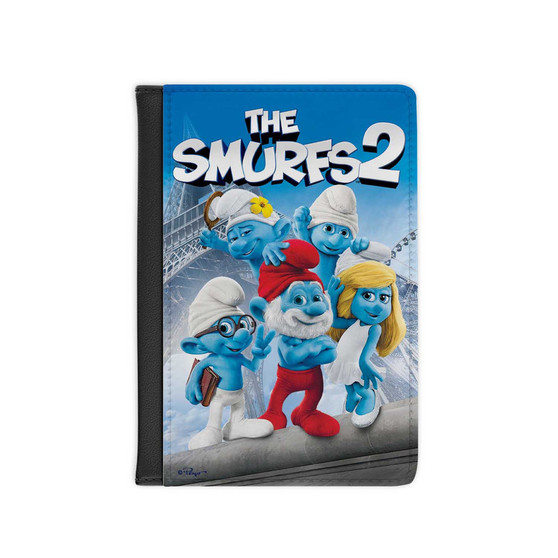 The Smurfs 2 PU Faux Black Leather Passport Cover Wallet Holders Luggage Travel