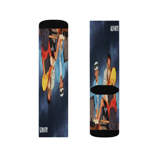 Alvvays Blue Rev Polyester Sublimation Socks White