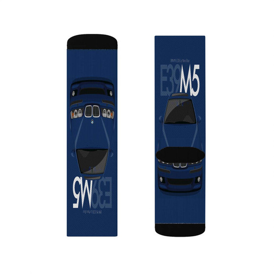 BMW M5 E39 Le Mans Blue Polyester Sublimation Socks White