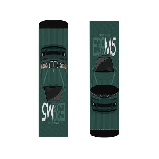 BMW M5 E39 Oxford Green Polyester Sublimation Socks White