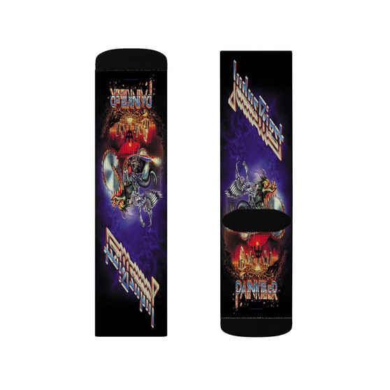 Judas Priest Painkiller Polyester Sublimation Socks White