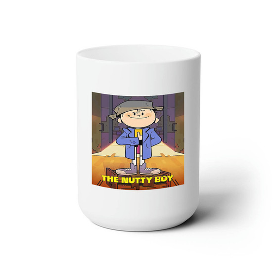 The Nutty Boy White Ceramic Mug 15oz With BPA Free