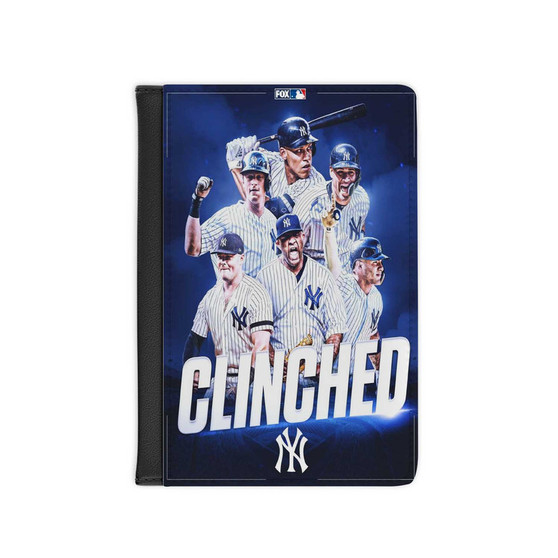 Clinched New York Yankees PU Faux Black Leather Passport Cover Wallet Holders Luggage Travel