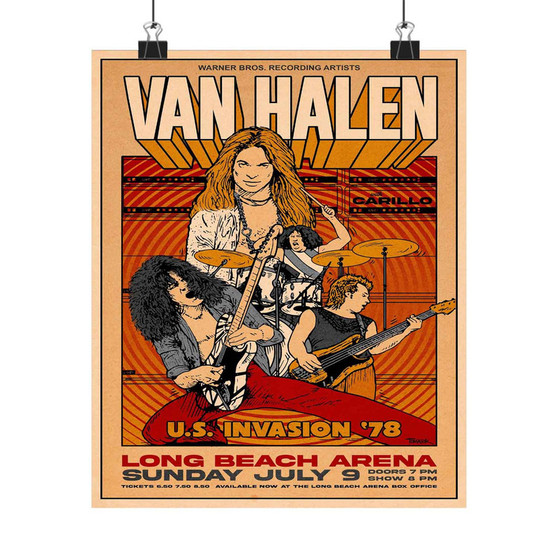 Van Halen Tour Art Satin Silky Poster for Home Decor