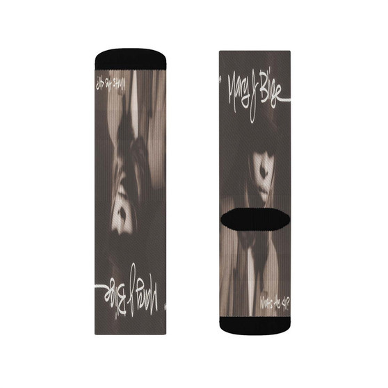 Mary J Blige Whats The 411 Polyester Sublimation Socks White