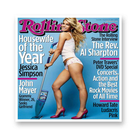 Jessica Simpson Rolling Stone White Transparent Vinyl Kiss-Cut Stickers