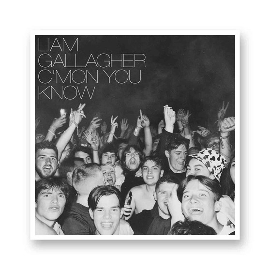 Liam Gallagher C mon You Know White Transparent Vinyl Kiss-Cut Stickers