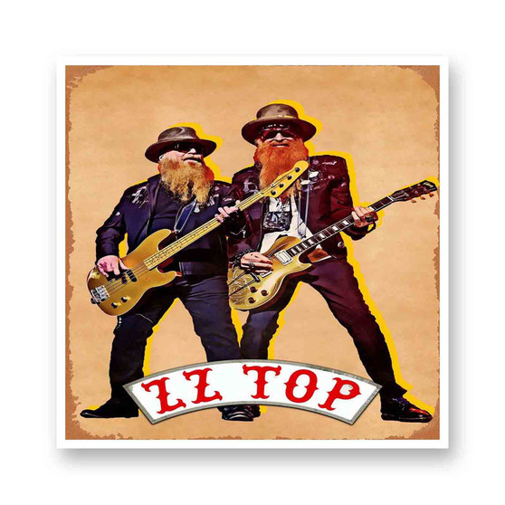 Zz Top Vintage White Transparent Vinyl Kiss-Cut Stickers