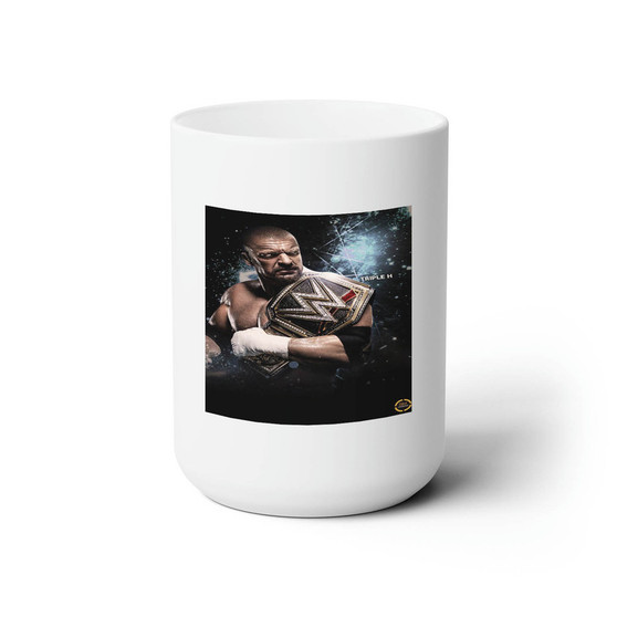 Triple H WWE White Ceramic Mug 15oz Sublimation With BPA Free