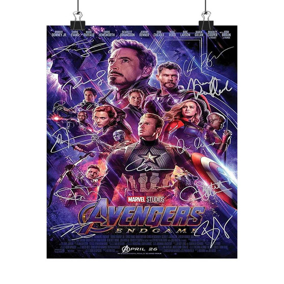 Avengers Endgame Poster Signed By Cast Art Print Satin Silky Poster for Home Decor