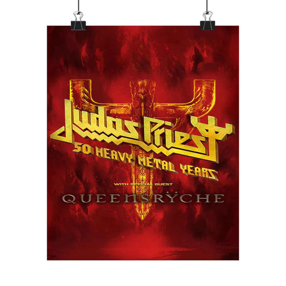 Judas Priest with Queensryche Tour 2023 Art Print Satin Silky Poster for Home Decor