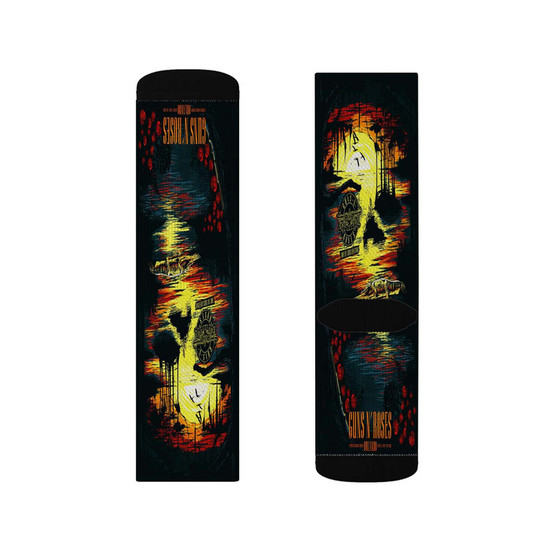 Guns N Roses Orlando US Polyester Sublimation Socks Unisex Regular Fit White