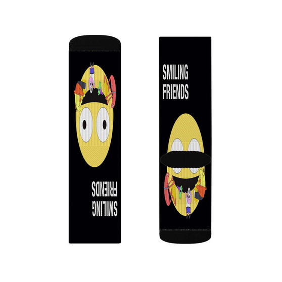 Smiling Friends Polyester Sublimation Socks Unisex Regular Fit White