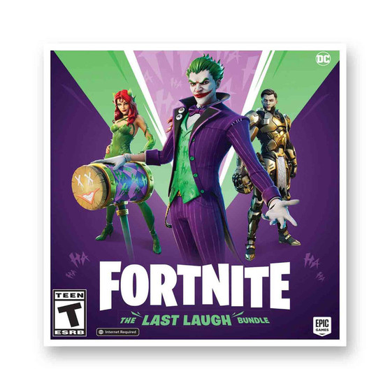 Fortnite The Last Laugh Bundle PS5 White Transparent Vinyl Glossy Kiss-Cut Stickers