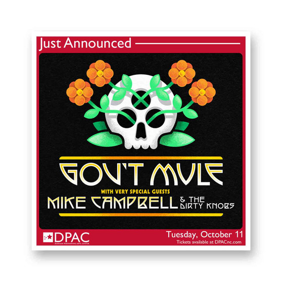 Gov t Mule White Transparent Vinyl Glossy Kiss-Cut Stickers