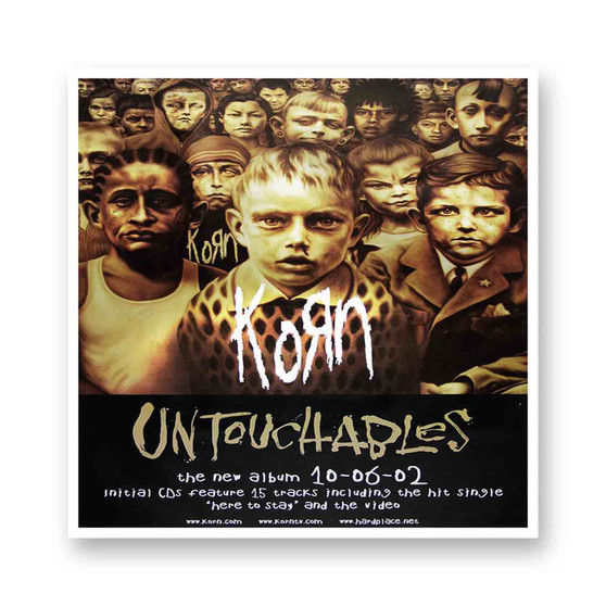 Korn Untouchables White Transparent Vinyl Glossy Kiss-Cut Stickers