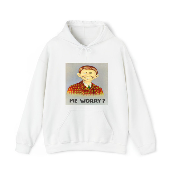 Alfred E Neuman Cotton Polyester Unisex Heavy Blend Hooded Sweatshirt Hoodie