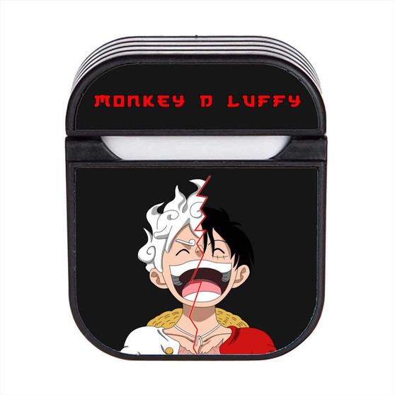 Laughing Luffy One Piece Gear 5 Half Face Case for AirPods Sublimation Slim Hard Plastic Glossy