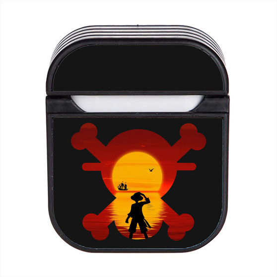 Luffy One Piece Sunset Case for AirPods Sublimation Slim Hard Plastic Glossy