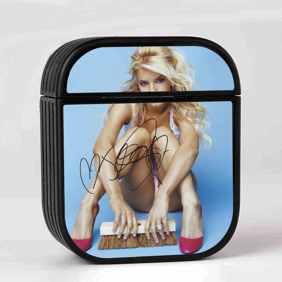 Jessica Simpson Signed Case for AirPods Sublimation Slim Hard Plastic Glossy