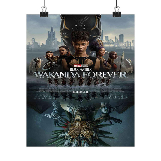 Black Panther Wakanda Forever Marvel Art Print Satin Silky Poster for Home Decor