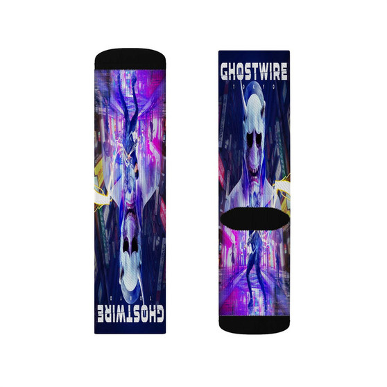 Ghostwire Tokyo Polyester Sublimation Socks Unisex Regular Fit White
