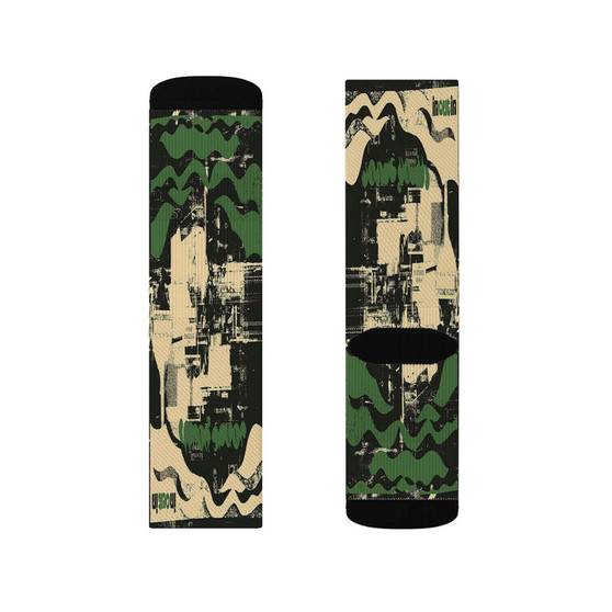 Sonic Youth Game Polyester Sublimation Socks Unisex Regular Fit White