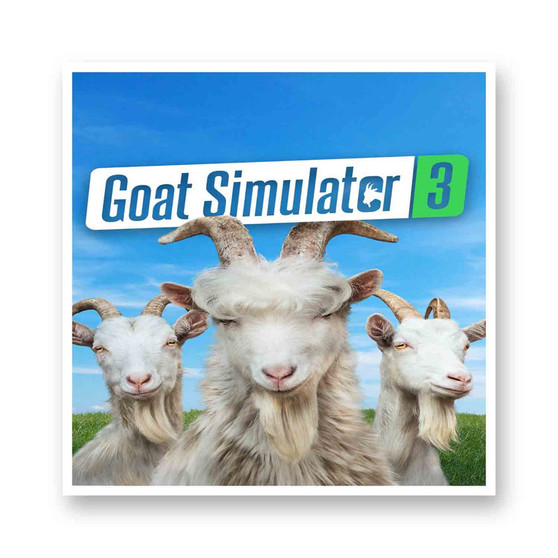 Goat Simulator 3 White Transparent Vinyl Glossy Kiss-Cut Stickers
